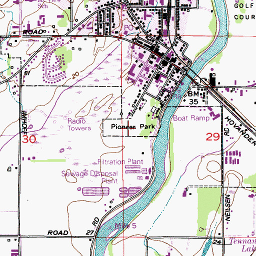 Topographic Map of Pioneer Park, WA
