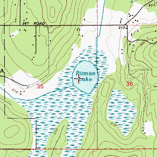 Topographic Map of Pitman Lake, WA