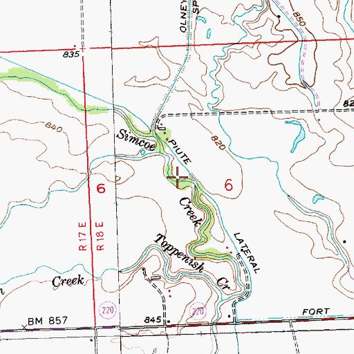 Topographic Map of Piute Lateral, WA