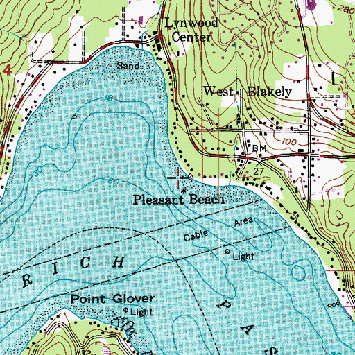 Topographic Map of Pleasant Beach, WA