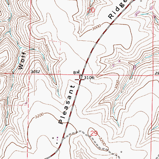 Topographic Map of Pleasant Ridge, WA