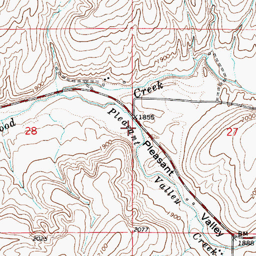 Topographic Map of Pleasant Valley, WA