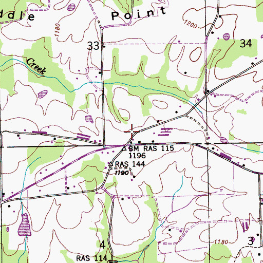 Topographic Map of Thirtynine (historical), AL