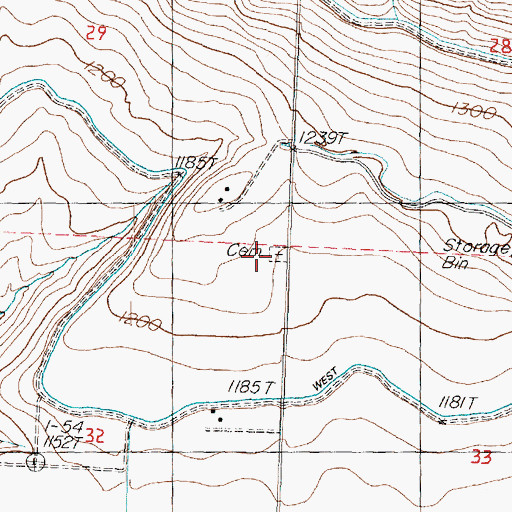 Topographic Map of Pleasant Valley Cemetery, WA