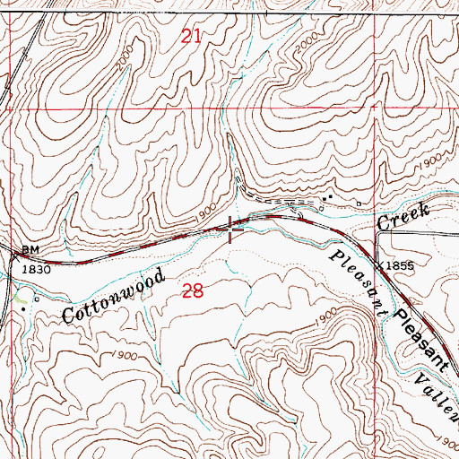 Topographic Map of Pleasant Valley Creek, WA
