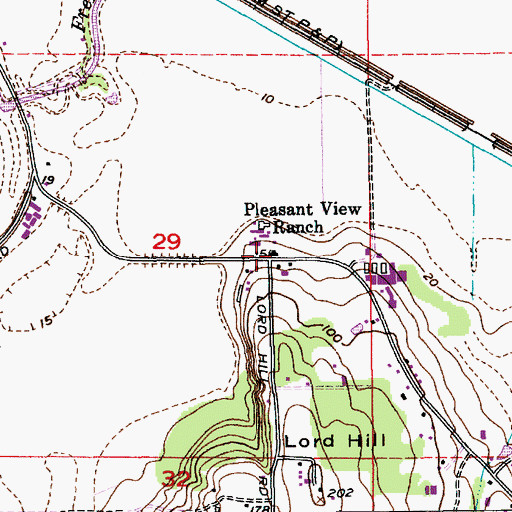 Topographic Map of Pleasant View Ranch, WA
