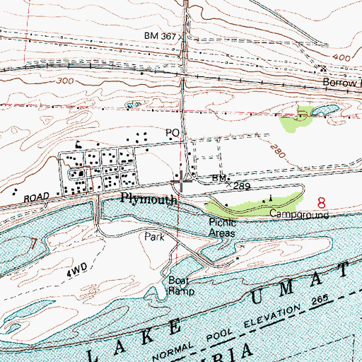 Topographic Map of Plymouth, WA
