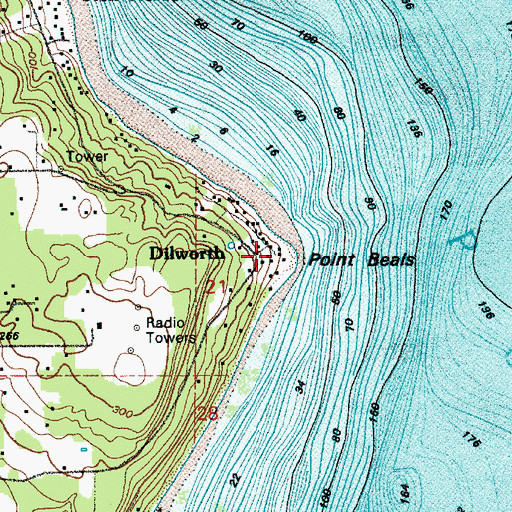 Topographic Map of Point Beals, WA