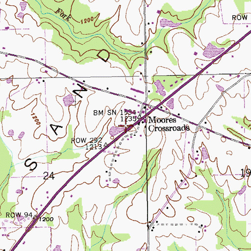 Topographic Map of Watchman Church, AL