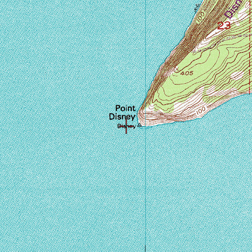 Topographic Map of Point Disney, WA