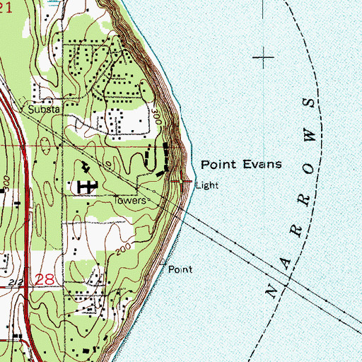 Topographic Map of Point Evans, WA