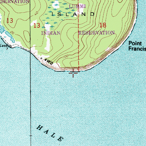 Topographic Map of Point Francis, WA