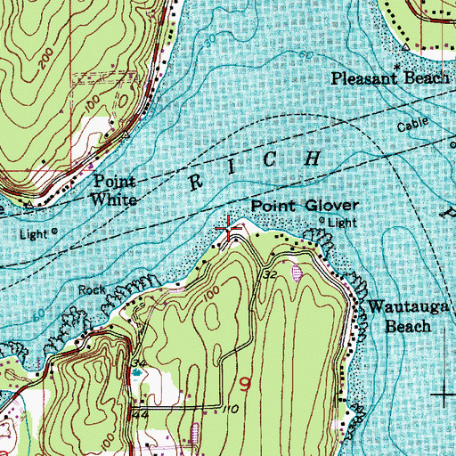 Topographic Map of Point Glover, WA