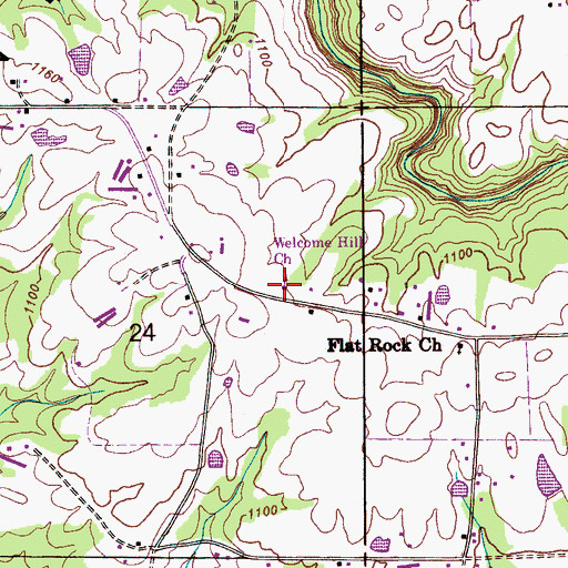 Topographic Map of Welcome Hill Church, AL