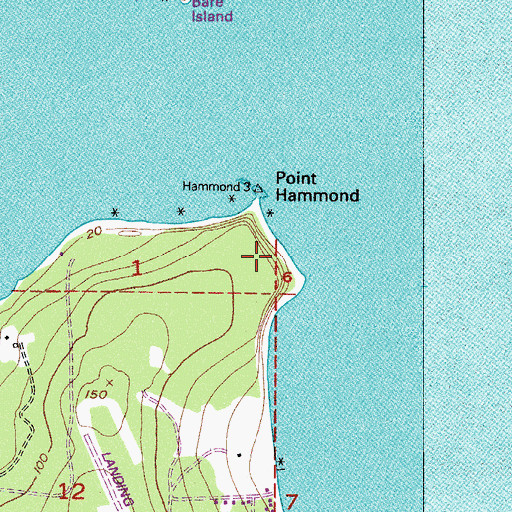 Topographic Map of Point Hammond, WA