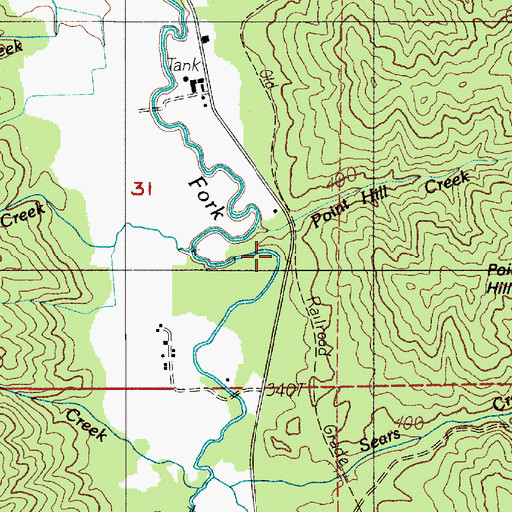 Topographic Map of Point Hill Creek, WA