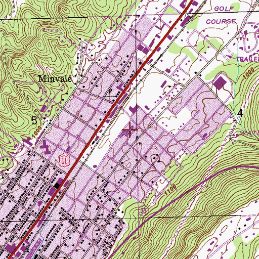 Topographic Map of Williams Avenue Junior High School, AL