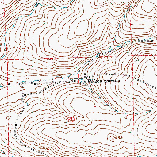 Topographic Map of Poison Spring, WA