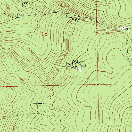 Topographic Map of Poker Spring, WA