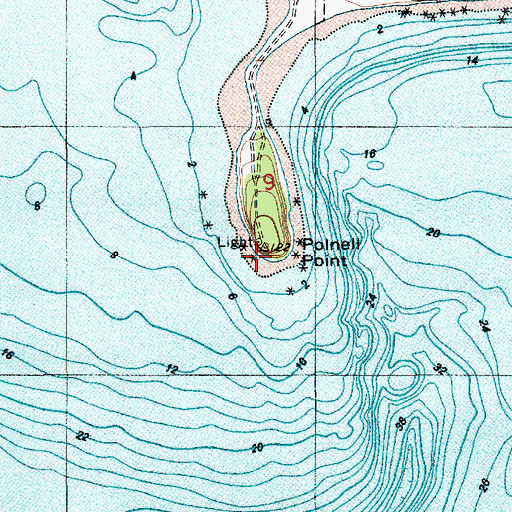 Topographic Map of Polnell Point, WA