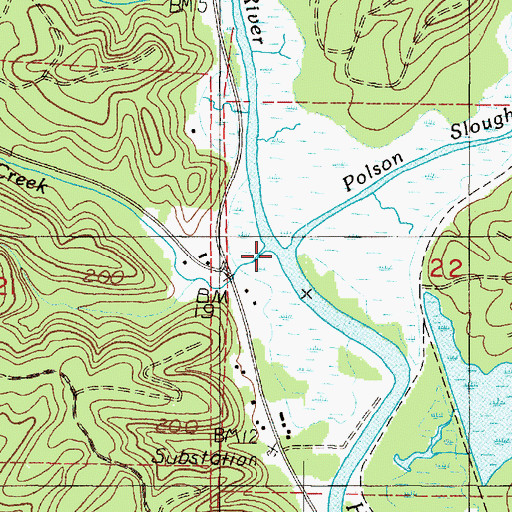 Topographic Map of Polson Slough, WA