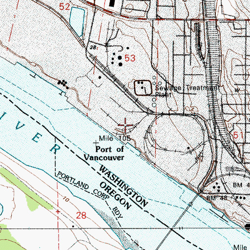 Topographic Map of Port of Vancouver, WA