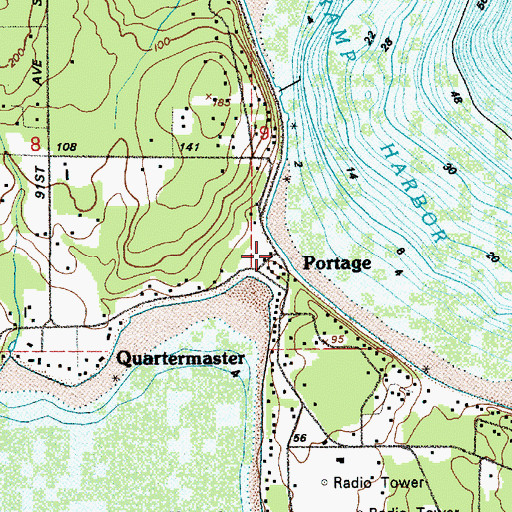Topographic Map of Portage, WA