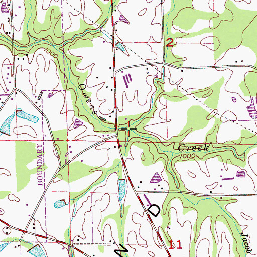 Topographic Map of Orr Branch, AL