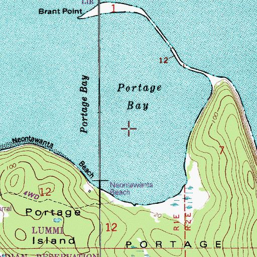 Topographic Map of Portage Bay, WA