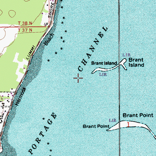 Topographic Map of Portage Channel, WA