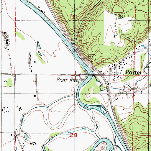 Topographic Map of Porter Creek, WA