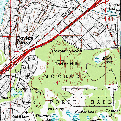 Topographic Map of Porter Hills, WA