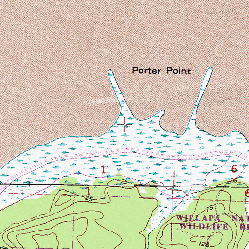 Topographic Map of Porter Point, WA