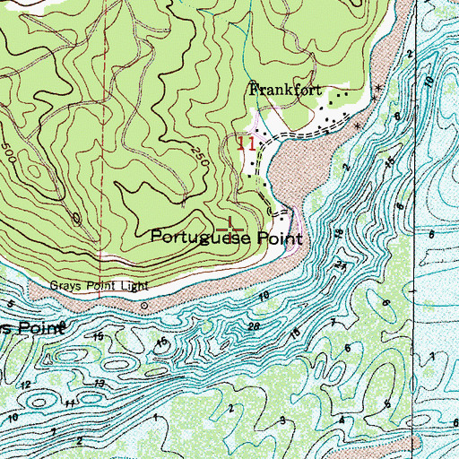Topographic Map of Portuguese Point, WA