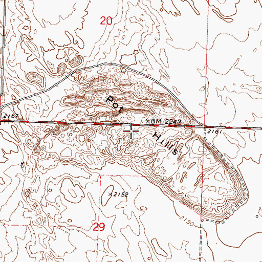 Topographic Map of Pot Hills, WA