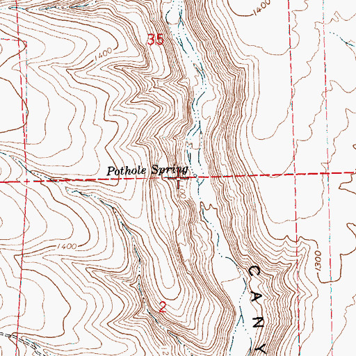 Topographic Map of Pothole Spring, WA