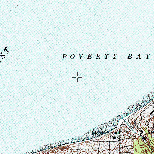 Topographic Map of Poverty Bay, WA