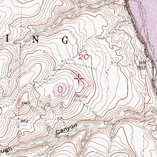 Topographic Map of Pozzuolana Mine, WA