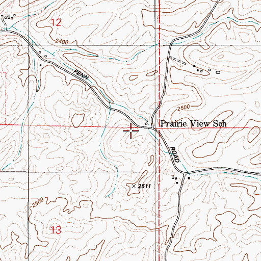 Topographic Map of Prairie View School, WA