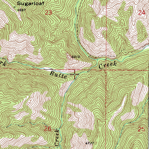Topographic Map of Preacher Creek, WA