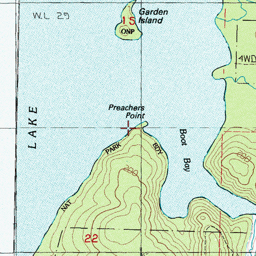 Topographic Map of Preachers Point, WA