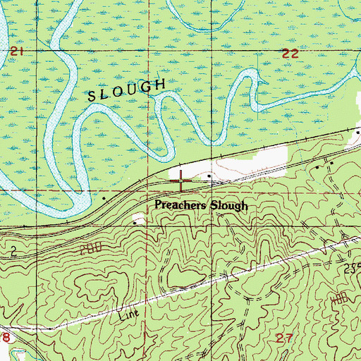 Topographic Map of Preachers Slough, WA