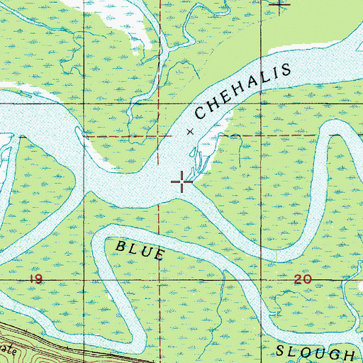 Topographic Map of Preachers Slough, WA