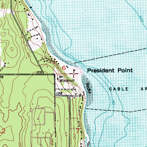 Topographic Map of President Point, WA