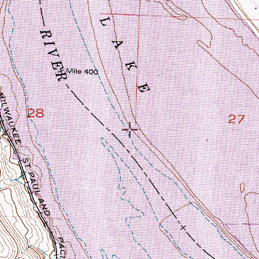 Topographic Map of Priest Rapids Lake, WA