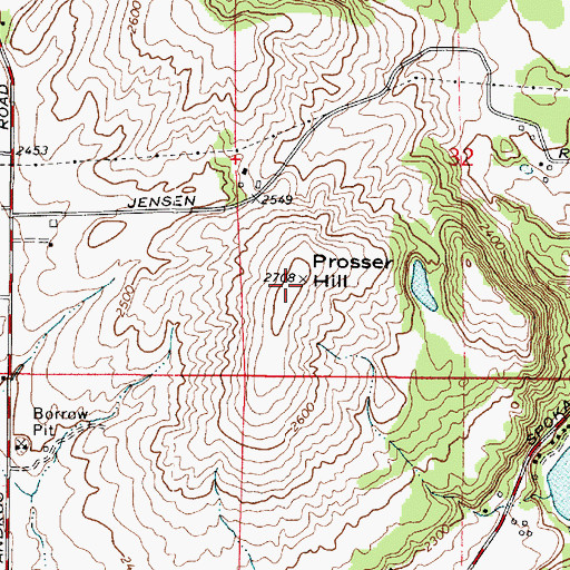 Topographic Map of Prosser Hill, WA