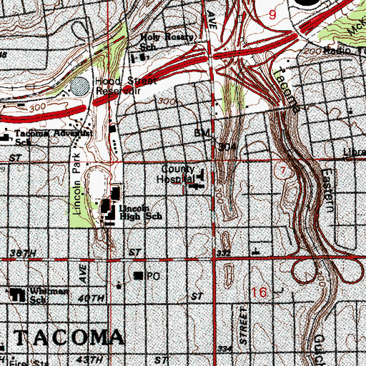 Topographic Map of Puget Sound Behavioral Health Psychiatric Hospital, WA