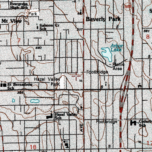 Topographic Map of Puget Sound Junior High School, WA