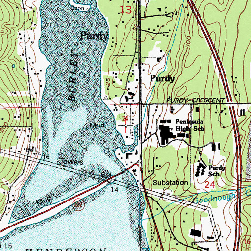 Topographic Map of Purdy Creek, WA