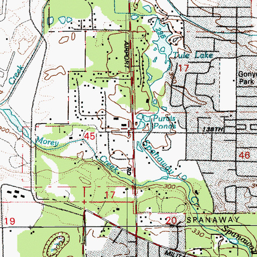 Topographic Map of Purvis Ponds, WA